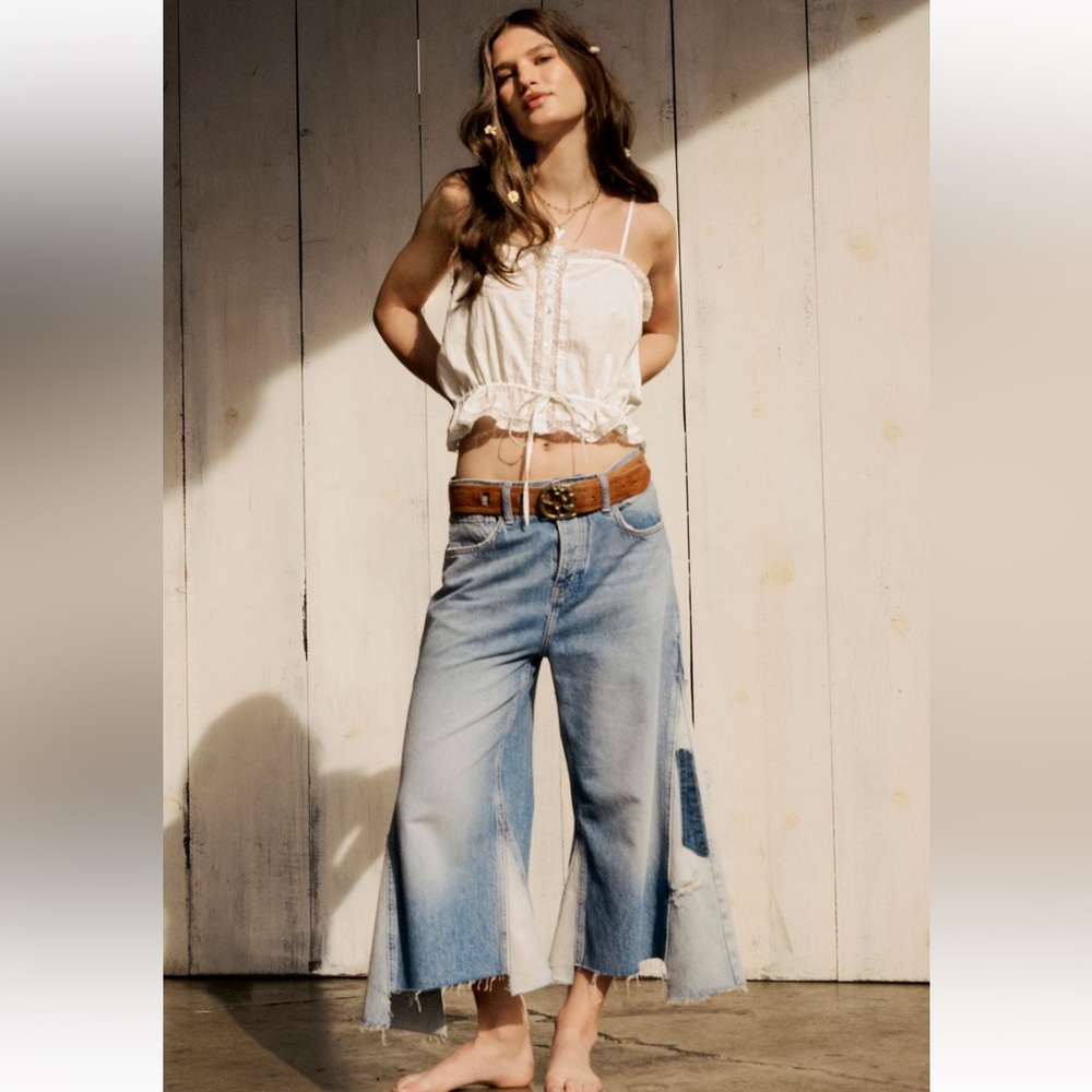 We the Free Ripple Wide Leg crop jeans